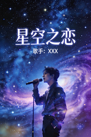 音乐MV《星空之恋》封面 - 歌手在星空背景下演唱
